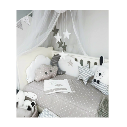 Baby Star Σετ προίκας κρεβατιού Σύννεφο Λευκό 3τμχ